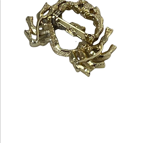 Vintage gold finish faux pearl pink enamel crab scorpio brooch - Picture 4 of 4